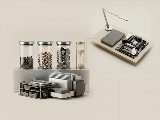 Thumbnail for Data Retention: three glass canisters with different fill levels on a, set beside a quiet reading desk in pale oak (About this independent reading library)