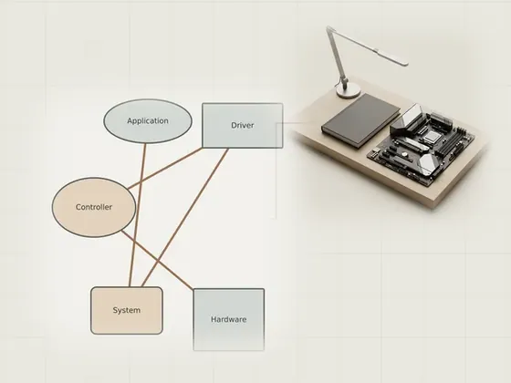 Thumbnail for Image credits and illustration notes: an unbranded relationship diagram explaining image credits and illustration, set beside a quiet reading desk in pale oak (About this independent reading library)