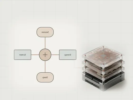 Thumbnail for Choosing everyday power settings: a neutral technical concept diagram illustrating choosing everyday power, set beside a stack of three frosted acrylic plates (Longer reads about hardware and software)