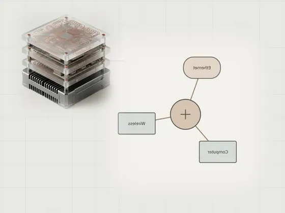 Thumbnail for Identifying network adapters: a neutral technical concept diagram illustrating identifying network adapters, set beside a stack of three frosted acrylic plates (Longer reads about hardware and software)