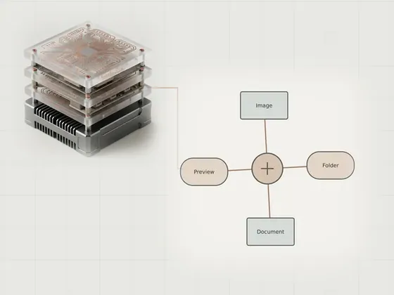 Thumbnail for Preparing a readable document scan: a neutral technical concept diagram illustrating preparing a readable, set beside a stack of three frosted acrylic plates (Longer reads about hardware and software)