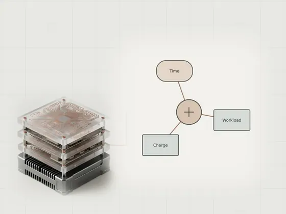 Thumbnail for Reading laptop battery usage: a neutral technical concept diagram illustrating reading laptop battery, set beside a stack of three frosted acrylic plates (Longer reads about hardware and software)