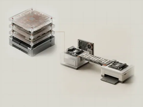 Thumbnail for What a driver really is: a precise steel bridge spanning between a frosted acrylic, set beside a stack of three frosted acrylic plates (Longer reads about hardware and software)