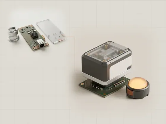 Thumbnail for Inspecting a device's status: a small device on a pedestal beside a round, set beside a precision inspection set on a matte (Guides to built-in Windows tools)