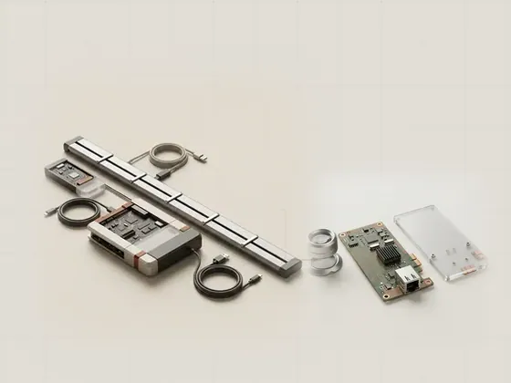 Thumbnail for Reading a device's event history: a long machined timeline rail with polished markers at, set beside a precision inspection set on a matte (Guides to built-in Windows tools)